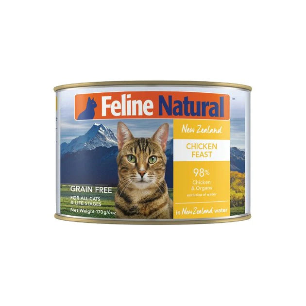 Feline Natural Grain Free Chicken Feast Canned Wet Food for Cats 6oz