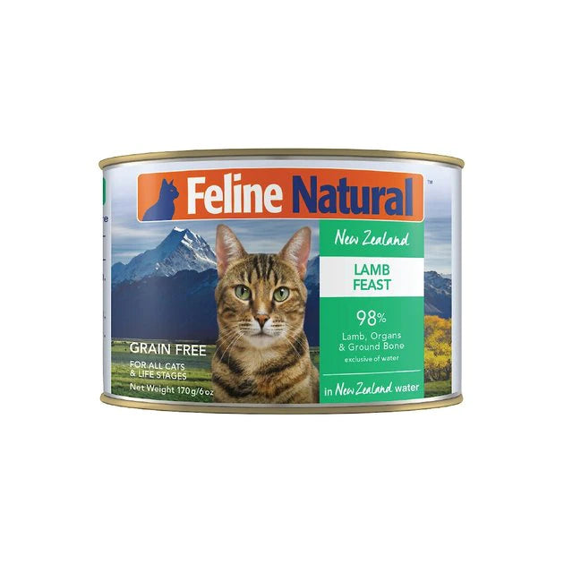 Feline Natural Grain Free Lamb Canned Wet Food for Cats 6oz