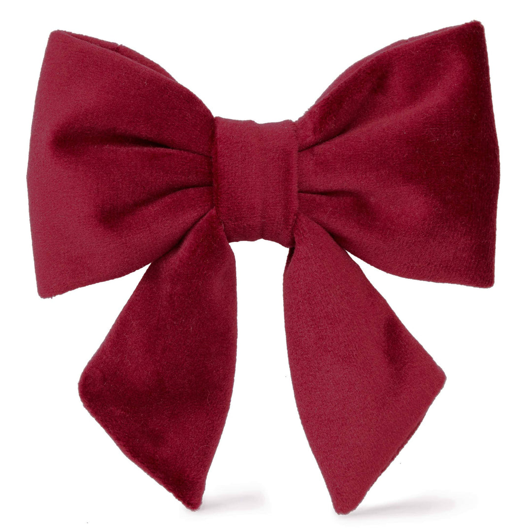 Burgundy Velvet Lady Bow Attachment for Collar