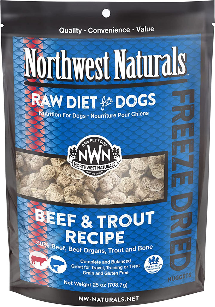 Northwest Naturals Freeze Dried Nuggets Beef and Trout Food for Dogs 12oz