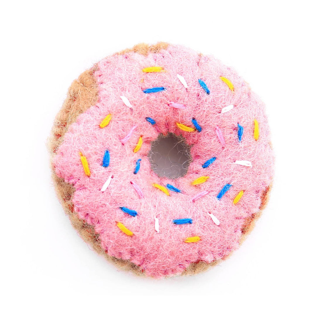 Strawberry Donut Wool Catnip Infused Cat Toy