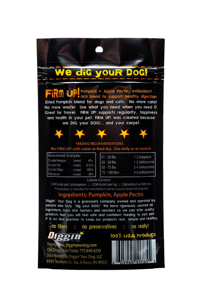 Diggin' Your Dog Firm Up! Pumpkin Super Dog & Cat Supplement 4oz