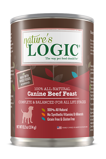 Nature's Logic Beef Feast All Life Stages Grain Free Canned Wet Dog Food 13.2oz