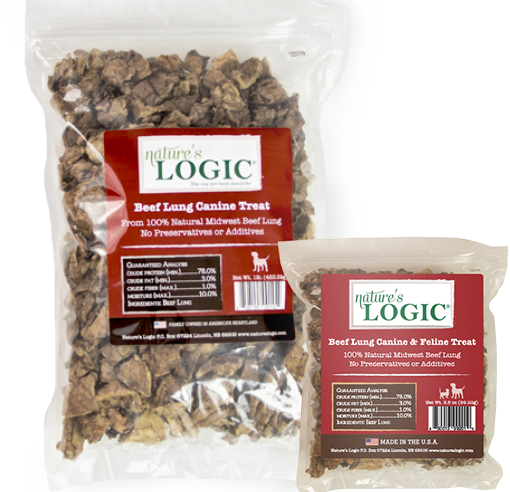 Nature's Logic Beef Lung Dehydrated Treat for Cats and Dogs 3.5oz