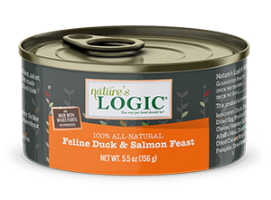 Nature's Logic Feline Duck & Salmon Feast Grain Free Canned Wet Cat Food 5.5oz