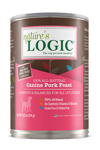Nature's Logic Pork Feast All Life Stages Grain Free Canned Wet Dog Food 13.2oz