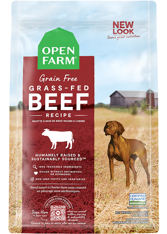 Open Farm Dog Grain Free Grass Fed Beef Dry Dog Food 22lb