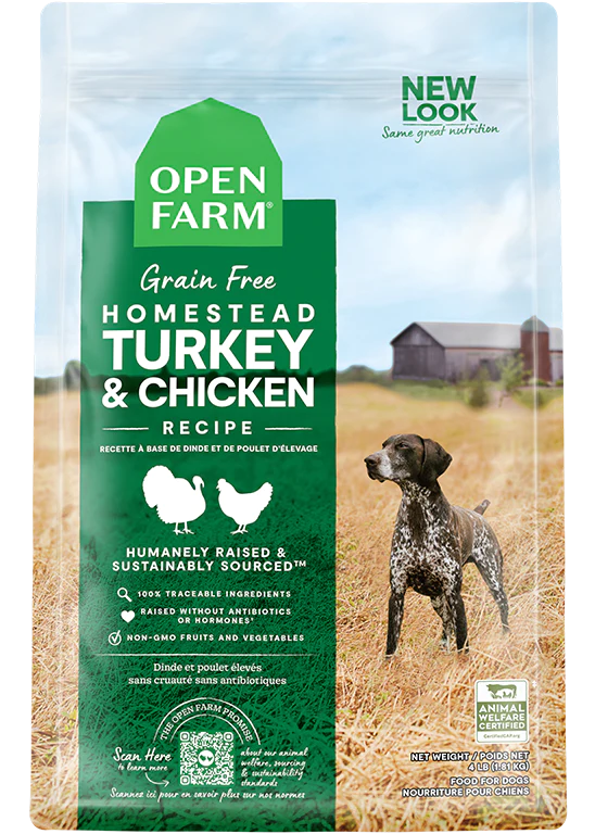 Open Farm Dog Grain Free Homestead Turkey & Chicken Dry Dog Food 4lb