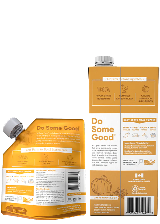 Open Farm Chicken Bone Broth Meal Topper for Dogs and Cats 32oz