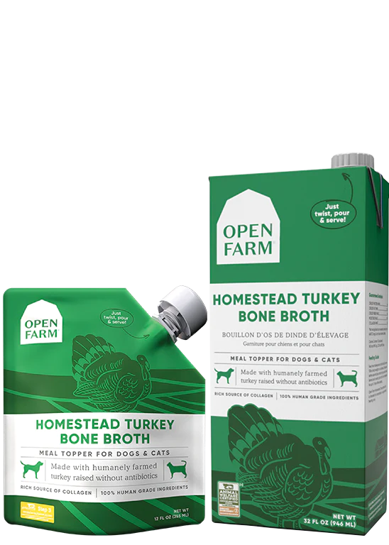 Open Farm Turkey Bone Broth Meal Topper for Dogs and Cats 32oz