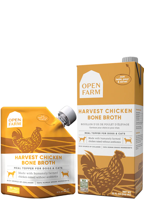 Open Farm Chicken Bone Broth Meal Topper for Dogs and Cats 32oz
