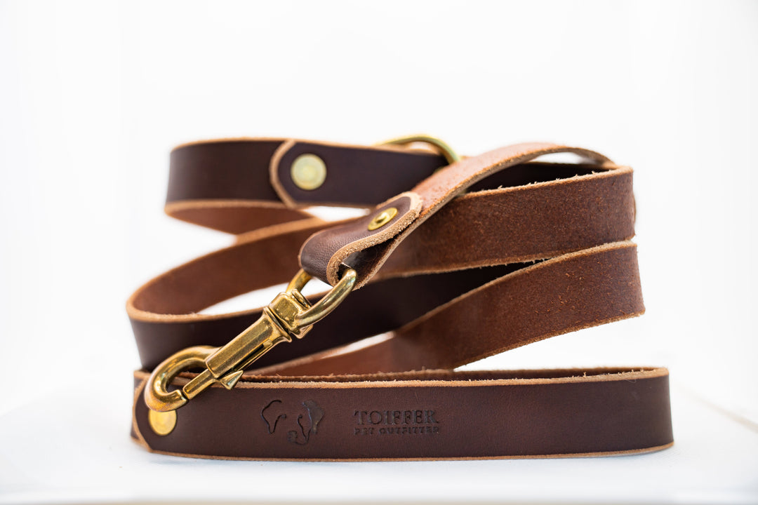 Premium Brown Leather Dog Leash