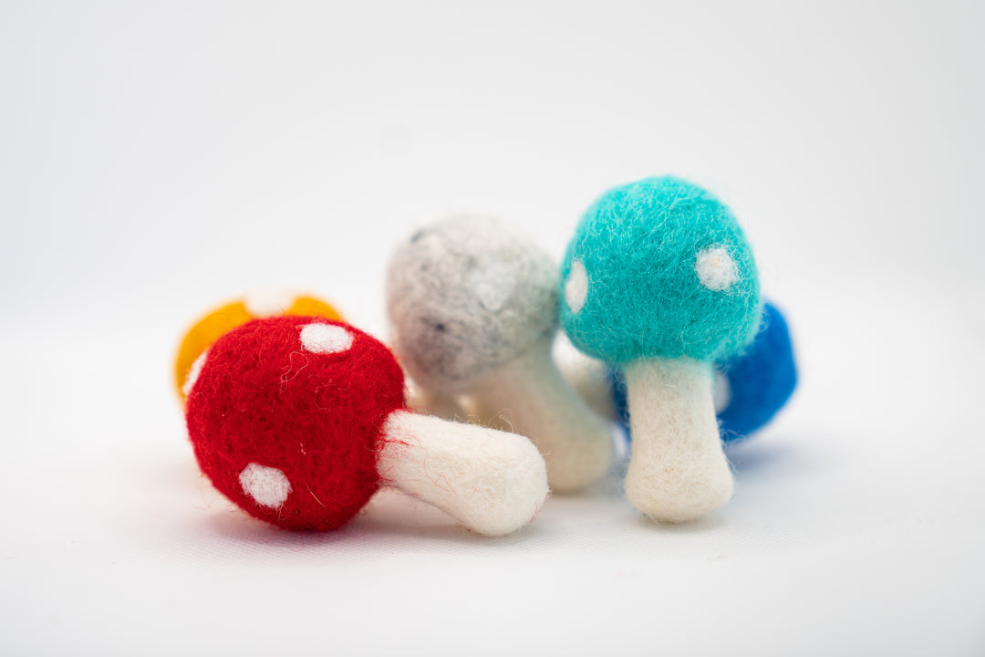 Mushroom Eco Wool Cat Toy