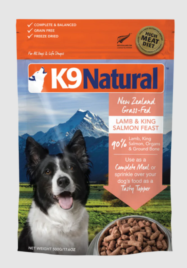 K9 Natural Freeze Dried Lamb & King Salmon Food for Dogs 17.6oz