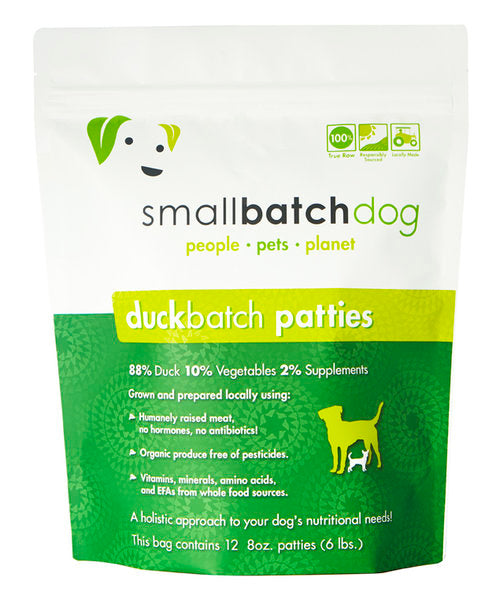 Smallbatch Frozen Duck Patties 6lb for Dogs