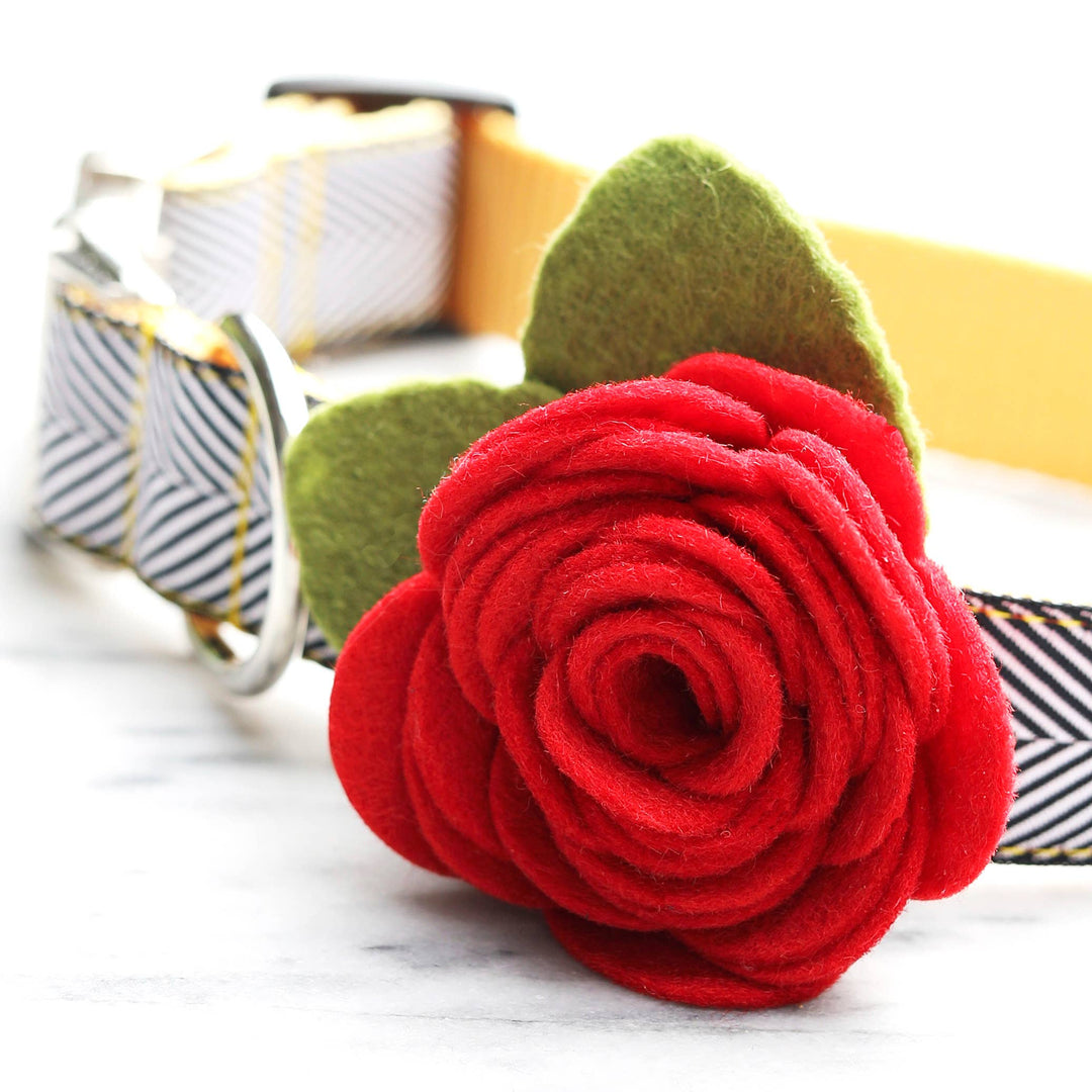 Red - Rose Flower Attachment for Collar