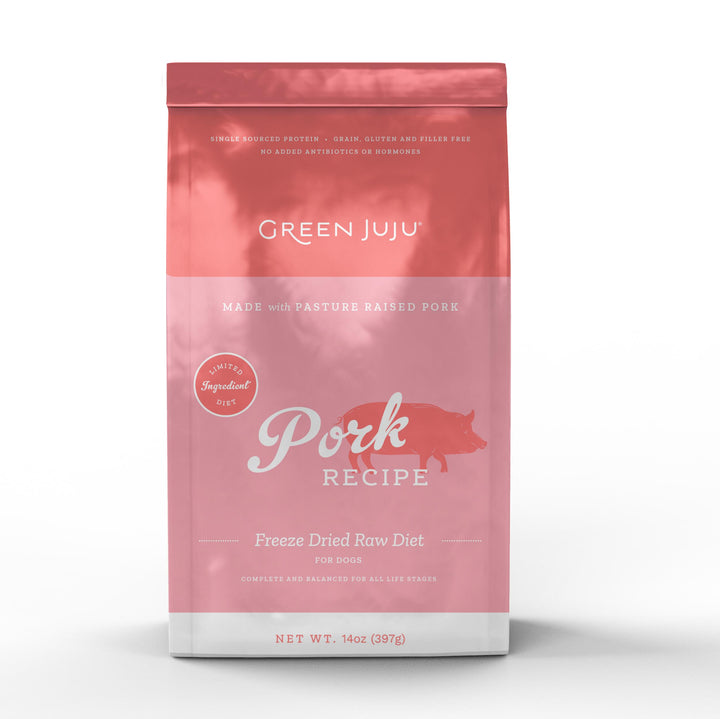 Green Juju Pork Freeze Dried Raw Diet Food for Dogs and Cats 14oz