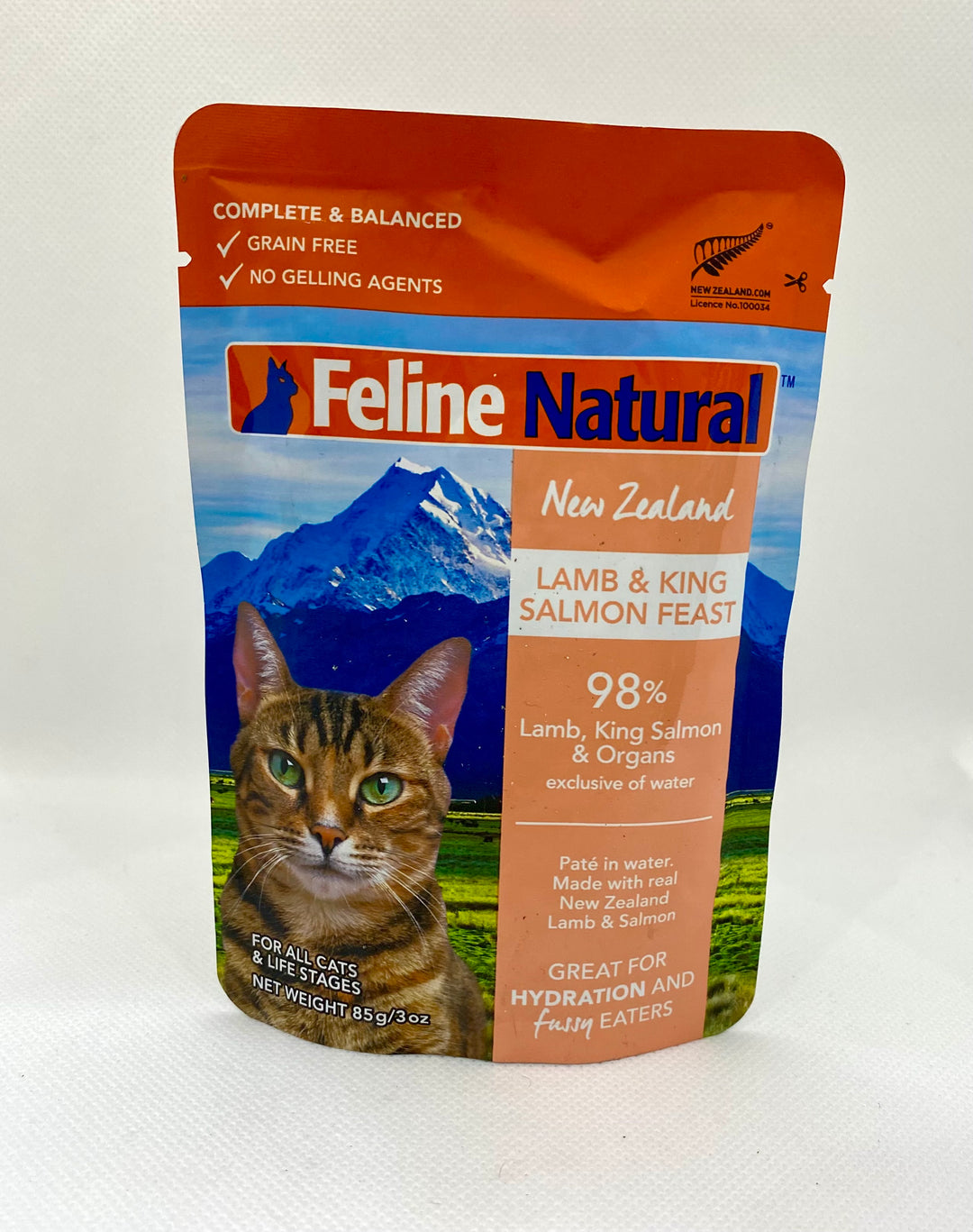 Feline Natural Lamb & King Salmon Pouch Wet Food for Cats 3oz