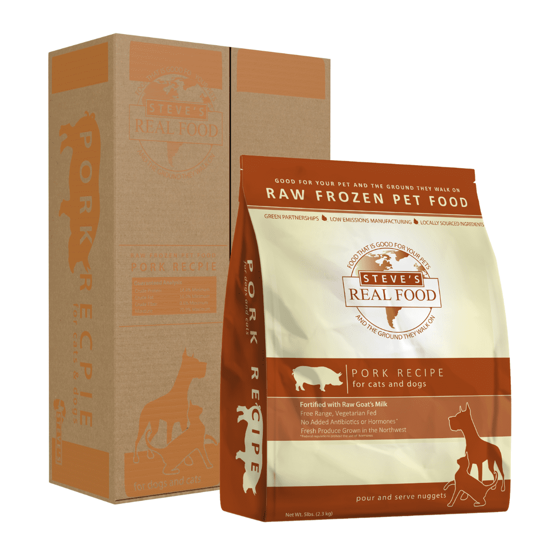 Steve's Real Food for Dogs & Cats Frozen Pork Nuggets BARF 5lb