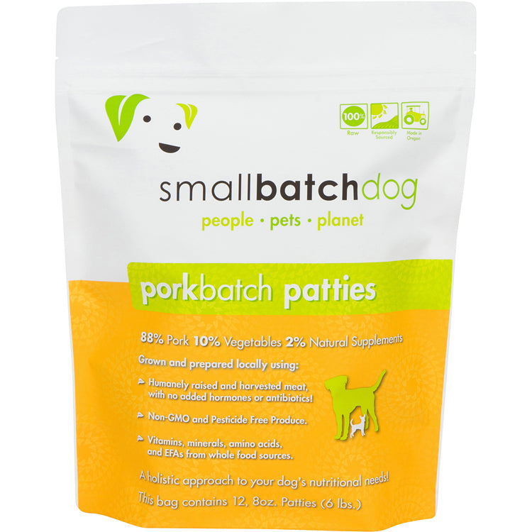Smallbatch Frozen Pork Patties 6lb for Dogs