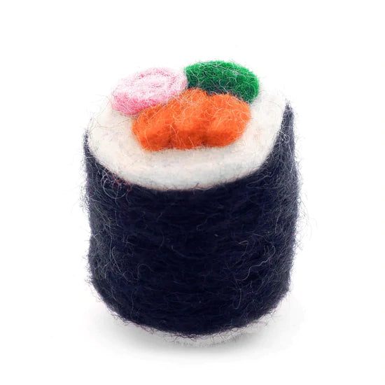 California Roll Catnip infused Wool Sushi Cat Toy
