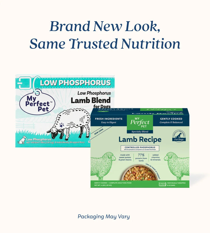 My Perfect Pet Dog Frozen Low Phosphorus Lamb and Rice 4LB