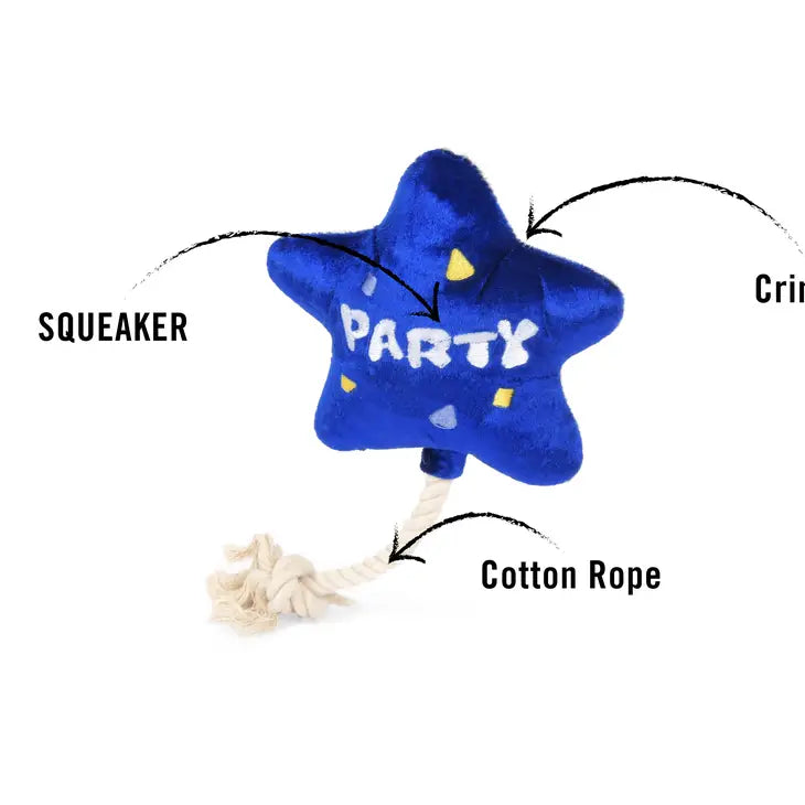 Party Time Extra Small Balloon Plush Squeaky Dog Toy