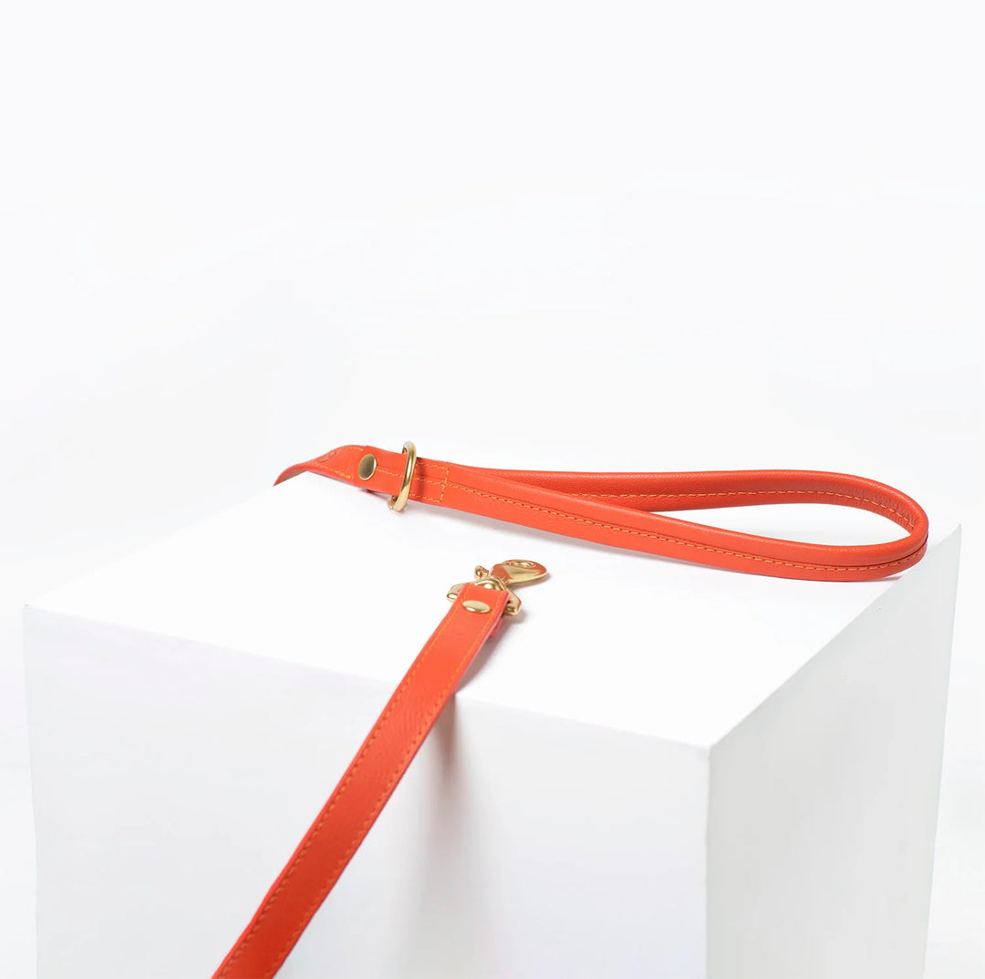 Ramona for You Sunset Orange Leather Leash