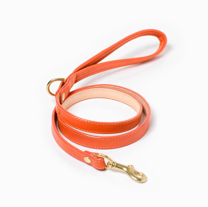 Ramona for You Sunset Orange Leather Leash