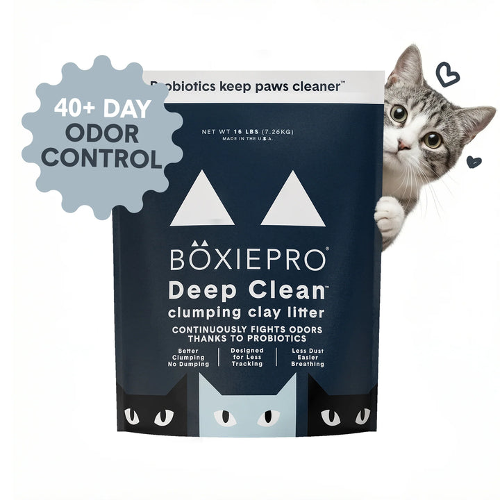BoxiePro Deep Clean Clumping Clay Cat Litter 40lb