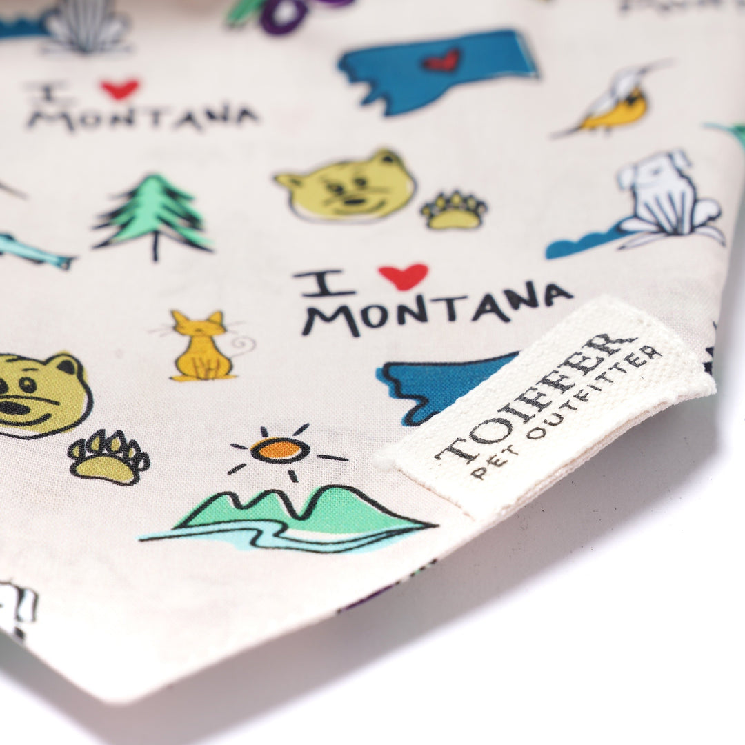 Toiffer Exclusive:  I Love Montana Bandana for Dogs and Cats