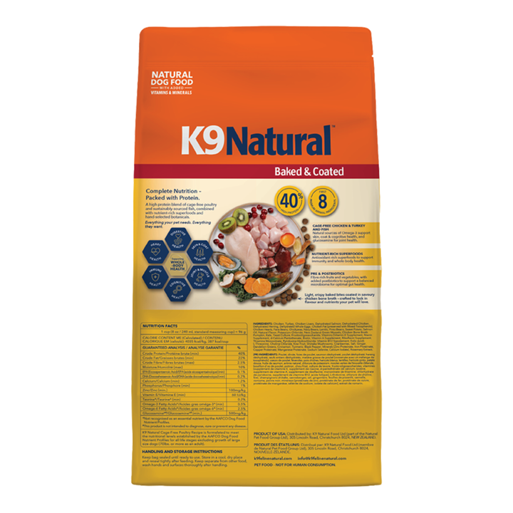 K9 Natural Baked & Coated Cage Free Poultry Recipe for Dogs 3.5lb