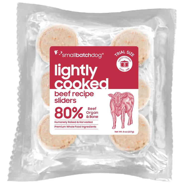 Smallbatch Frozen Lightly Cooked Beef Dog Food 8oz