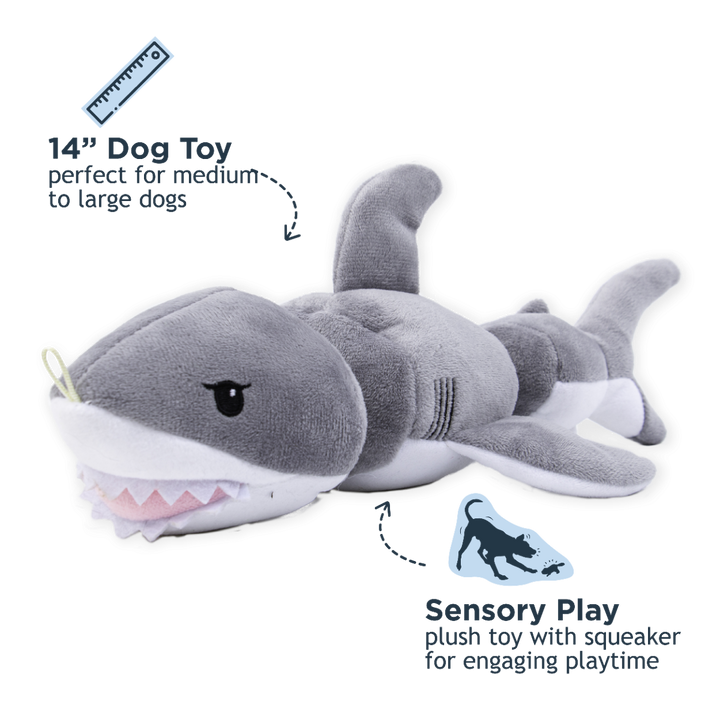 Tall Tails Jointed Shake Play Shark Dog Toy