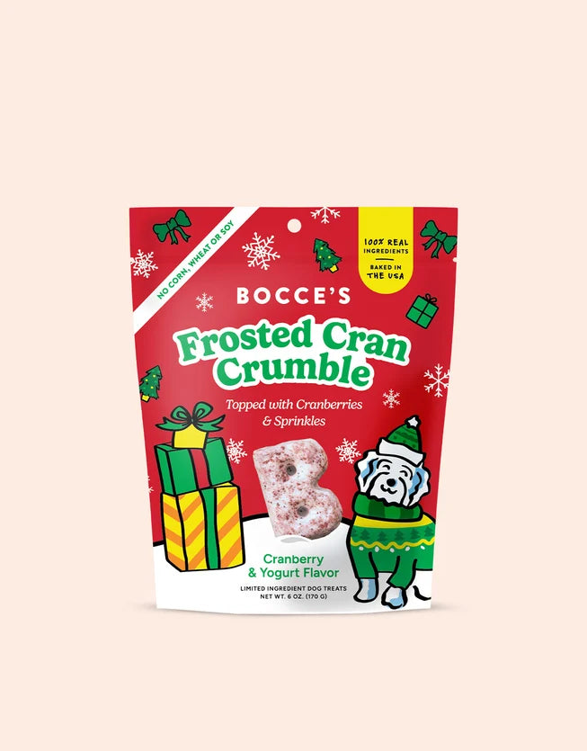 Bocce's Holiday Frosted Cran Crumble Soft & Chewy Treats 6oz