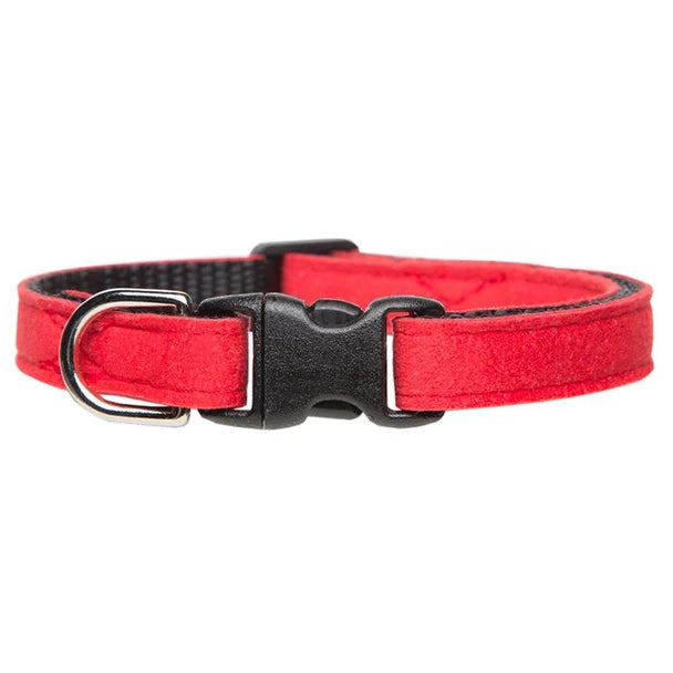 The Luxe Red Ultrasuede Cat Collar