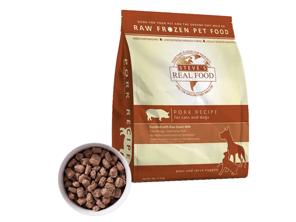 Steve's Real Food for Dogs & Cats Frozen Pork Nuggets BARF 5lb