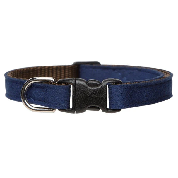 The Luxe Navy Ultrasuede Cat Collar