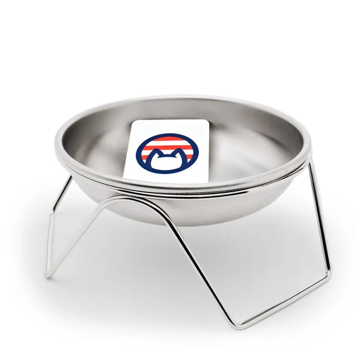 Stainless Steel Elevated Stand and Cat Bowl