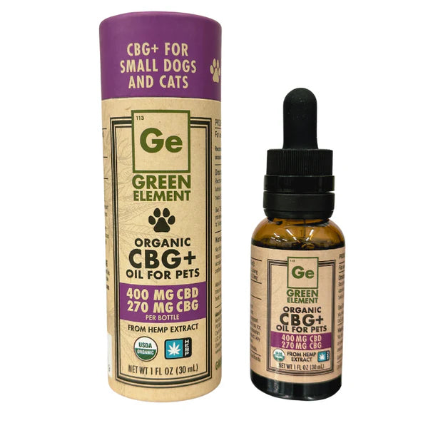 Green Element Organic CBG+ Oil 400mg for Small Dogs and Cats