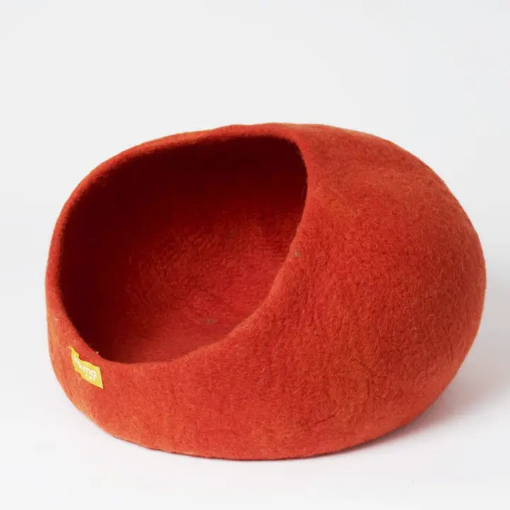 Karma Cat The Nook Orange Wool Pet Cave
