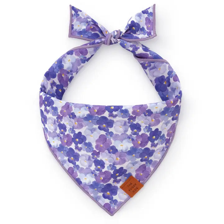 Pressed Pansies Spring Bandana for Dogs and Cats