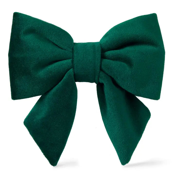 Forest Green Blue Velvet Lady Dog Bow