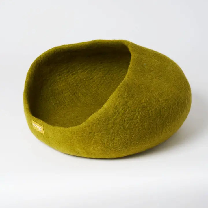 Karma Cat The Nook Green Wool Pet Cave