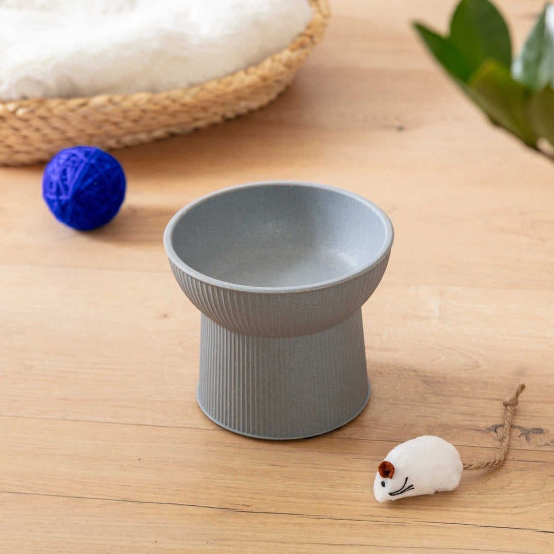 Park Life Designs Blue Albie Bamboo Fiber Fluted Cat Bowl