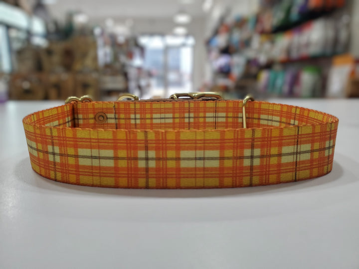 Orange Plaid Adjustable Collar (L-XL)