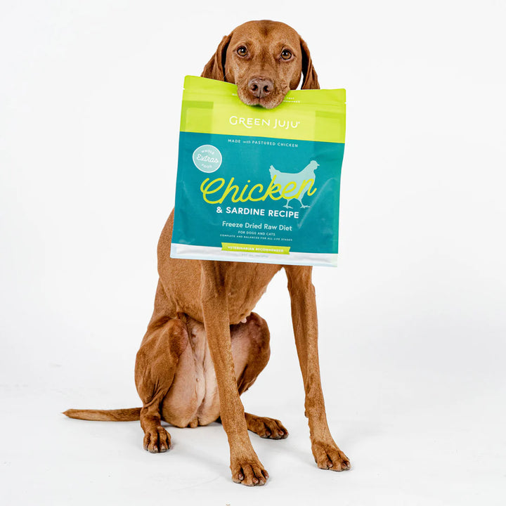 Green Juju Extras Chicken & Sardine Complete & Balanced Freeze Dried Food for Dogs and Cats 14oz