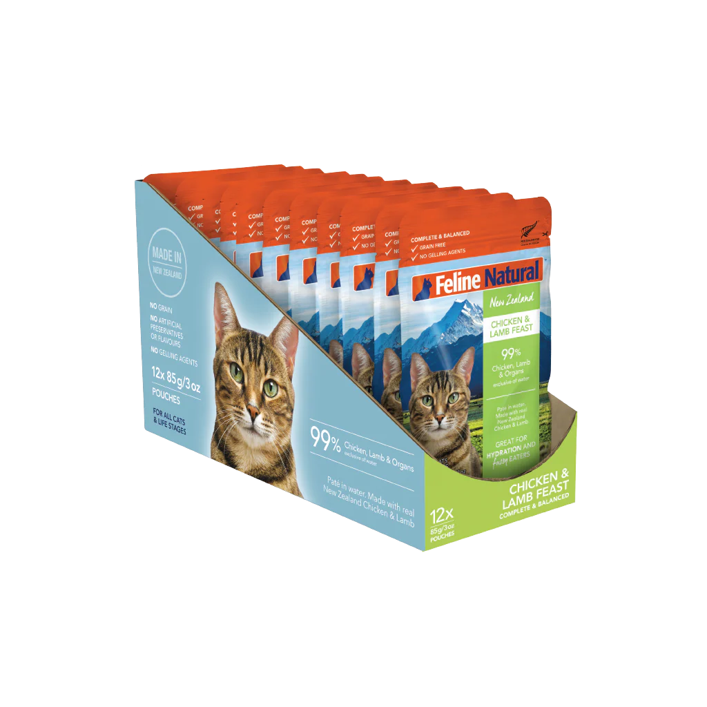 Feline Natural Chicken & Lamb Pouch Wet Food for Cats 3oz - Case of 12