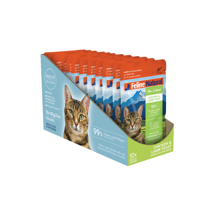 Feline Natural Chicken & Lamb Pouch Wet Food for Cats 3oz - Case of 12