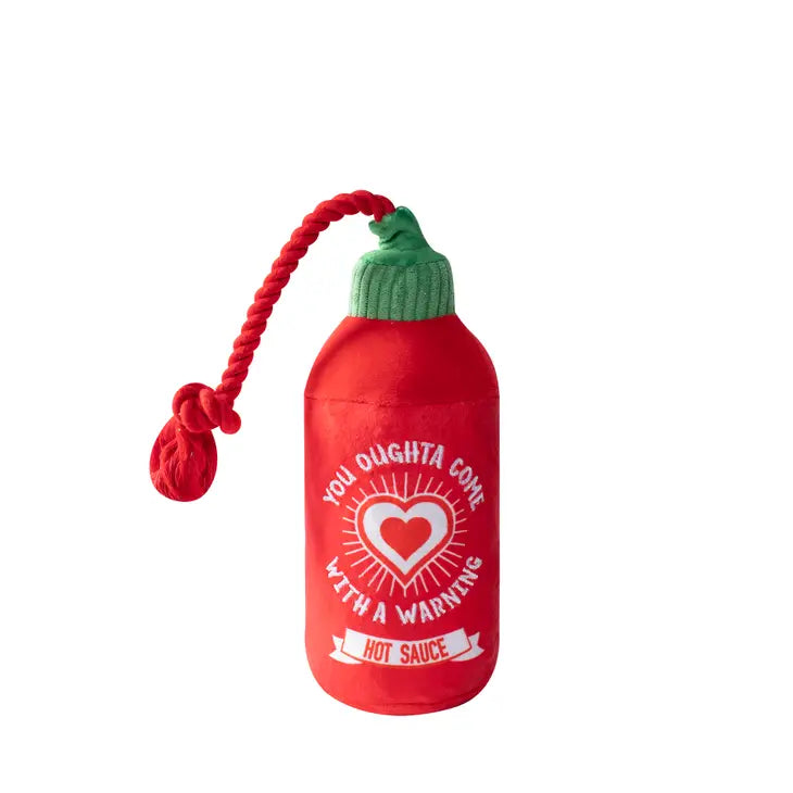 Hearts On Fire Hot Sauce Plush Dog Toy